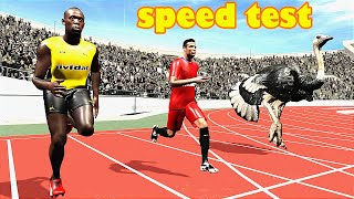 Ronaldo vs Usain Bolt vs Ostrich Animation Speed Test [upl. by Ehc]