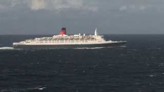 QE2 and QM2 tandem eastbound transatlantic crossing October 2008 [upl. by Alyal]