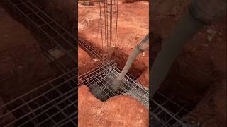 Foundation Casting trending rahimcivilengineer viralvideo shorts concrete [upl. by Wickner122]