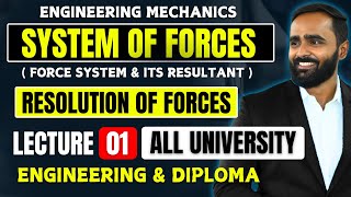 SYSTEM OF FORCESResolution of ForcesLECTURE 01 ENGINEERING MECHANICSPRADEEP GIRI SIR [upl. by Ahsitnauq]