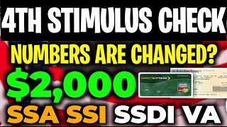 2000 4TH STIMULUS CHECK FOR SSI SSDI VA SOON SOCIAL SECURITY NUMBERS ARE CHANGED [upl. by Lemaceon]