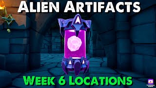 All Alien Artifact Locations Week 6  Fortnite Season 7 Kymera Upgrades [upl. by Laup]