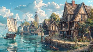 Relaxing Medieval Music Fantasy Harbor  Music for Sleep Concentration Work [upl. by Lesirg741]