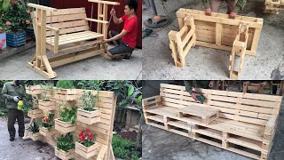 4 DIY ideas best creative and recycled pallet  Creative Uses For Old Pallets [upl. by Ailey]