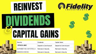 Reinvest Capital Gains amp Dividends into Securities in Fidelity [upl. by Ailati]