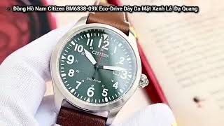 Hwatch Review Đồng Hồ Nam Citizen BM683809X EcoDrive Dây Da Mặt Xanh Lá Dạ Quang [upl. by Lanae250]