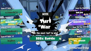 MY 5TH 333X BATTLE x3  Splatfest Same Ol vs Bucket List vs Save the Day  Splatoon 3 [upl. by Enialed]