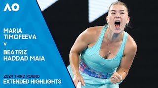 Maria Timofeeva v Beatriz Haddad Maia Extended Highlights  Australian Open 2024 Third Round [upl. by Aubigny]