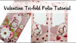 Create an Easy to Make Trifold Valentine Folio Card Pollys Paper Studio [upl. by Alegnaoj]