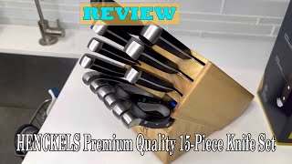 HENCKELS Premium Quality 15Piece Knife Set Review  Is It Worth It [upl. by Oremodlab]