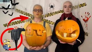 6 outfit changes  PUMPKIN CARVING EACH OTHER [upl. by Pyszka]