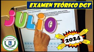 EXAMEN TEÓRICO DGT  JULIO 2024 [upl. by Eceinwahs]