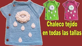 Chaleco tejido en dos agujas o palitos paso a paso para unisex  parte 4 [upl. by Shaddock]