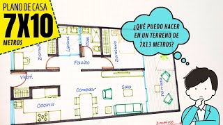 Dibuja el BOCETO para el PLANO de CASA de 7x10m  Dibujo de CASA PEQUEÑA [upl. by Allebasi24]