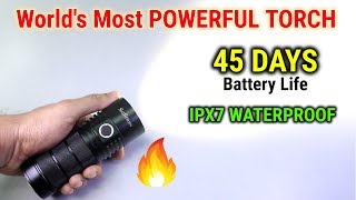 Worlds Most POWERFUL TORCH  45 DAYS Battery Life  uTorch SP36 [upl. by Preiser346]