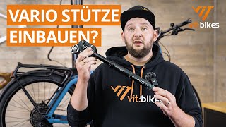 Wie man eine Vario Sattelstütze montiert 🚲🔧 bySchulz D2ST Ri am RieseampMüller Charger 4 [upl. by Luapleahcim812]