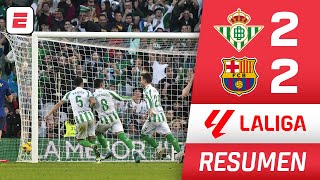 RESUMEN BETIS y BARCELONA empataron 22 GOLAZO de taquito de DIAO sobre la hora  La Liga [upl. by Irina]