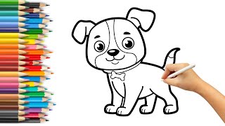 How to Draw a Dog Pit Bull [upl. by Esnofla953]