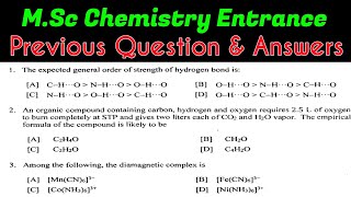 Msc chemistry entrance exam preparation  Question amp Answers  hcu  Chemistry entrance exam [upl. by Lucic]