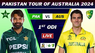 PAKISTAN vs AUSTRALIA 1st ODI MATCH LIVE SCORES  PAK vs AUS MATCH LIVE COMMETNARY  AUS BAT [upl. by Shulins]