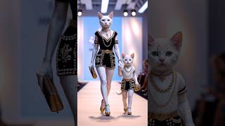 Cat and Kitten 😻Walk With Western Look🐾 💞cat baby shorts trending [upl. by Leafar]