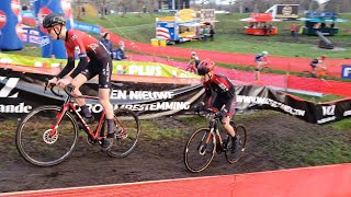 short UCI cyclocross World Cup Hulst 2023 short impression U17 Nieuwelingen Melvin Couqué [upl. by Ginsburg]