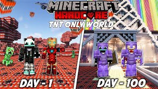 We Survived 100 Days in TNT only world in hardcore minecraft WishCraft and deadzilla [upl. by Bloxberg942]