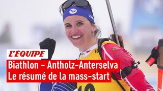 Biathlon 202324  Julia Simon simpose sur la massstart dAntholzAnterselva devant Lou Jeanmonnot [upl. by Sirrap739]