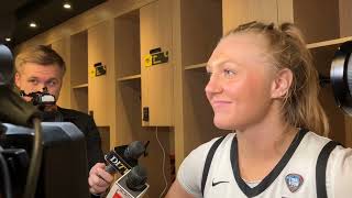 Sydney Affolter interview after Iowas Final Four win over UConn [upl. by Myles896]