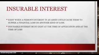 Part 5  Introduction to insurance  Insurable Interest [upl. by Younger]