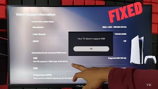 How to Enable VRR 120fps in PS5  Fixed  Your TV doesnt support VRR [upl. by Lilac]