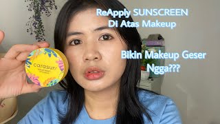 Cara Re Apply Sunscreen di atas Makeup dengan Carasun Solar Smart UV Cushion Spf 50 PA [upl. by Frayne]