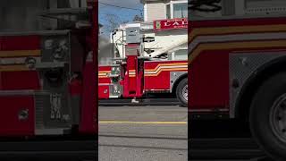 Bethpage Fire Department Ladder 3 returning from a mutual aid house fire in south farmingdale [upl. by Compton123]