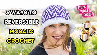 How to MOSAIC CROCHET Reversible 3 Ways  PRIZES [upl. by Stockmon]