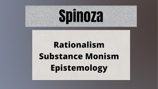 Spinozas Rationalism Substance Monism [upl. by Iret281]