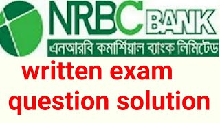 NRBC bank written question solution nrbc bank question pattern [upl. by At]