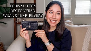 LOUIS VUITTON RECTO VERSO WALLET WEAR amp TEAR REVIEW  EMPREINTE LEATHER  1 YR UPDATE [upl. by Ensign]