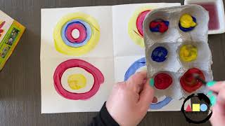 Kandinsky Art Lesson The Noisy Paint Box Circle Painting [upl. by Ikilisav]