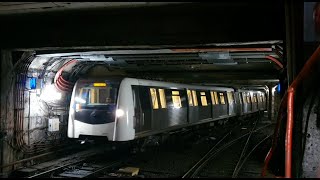 București Rama de metrou 11122112 quotAtenaquot M1 retrăgânduse în stația Crângași linia 3 [upl. by Pul]