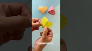 Postit Origami Heart  Sticky Note Origami Heart cutepapercraft origami craftideas [upl. by Atilehs]