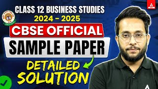 CBSE Class 12 Business Studies Sample Paper 202425 with Detailed Solutions [upl. by Tali785]