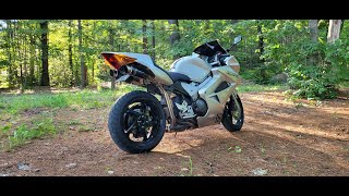 Honda vfr 800 custom exhaust sound [upl. by Joash]