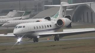 GULFSTREAM G600 MANTA LANDING AT FARNBOROUGHEGLF UK 1022024 BASED AT EGLF [upl. by Elephus846]