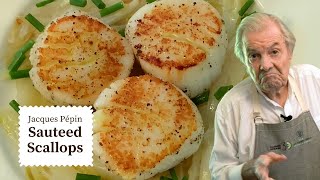 Jacques Pépins Sauteed Scallops with Endives  Cooking at Home  KQED [upl. by Ailisab]