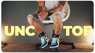 How I Styled the Jordan 1 High OG UNC Toe in 5 Different Ways  Unboxing On Feet Review [upl. by Vi451]