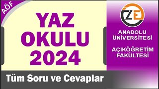 AÖF Yaz Okulu 2024 Nasıl Olacak Geçme Notu Katılmak Zorunlu mu Ücreti [upl. by Doggett]