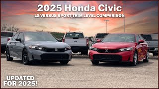 2025 Honda Civic  LX versus Sport Trim Levels  Which Should You Choose [upl. by Einnaej]