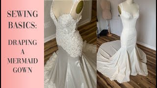 How to Drape a Mermaid Dress  DIY Wedding Dress [upl. by Shell461]