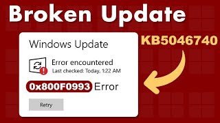 Resolve KB5046740 Update Issues ✔️ Fix Windows Update Error 0x800F0823 [upl. by Aliac573]