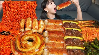 오동통✨ 통대창 곱창 불닭볶음면 ft볶음밥 먹방 Crunchy Beef Intestines Daechang Buldak Ramen Mukbang ASMR Ssoyoung [upl. by Adaval]